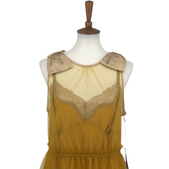 Rodarte For Target Mustard Yellow Tulle Slip Dress - Picture 3 of 9